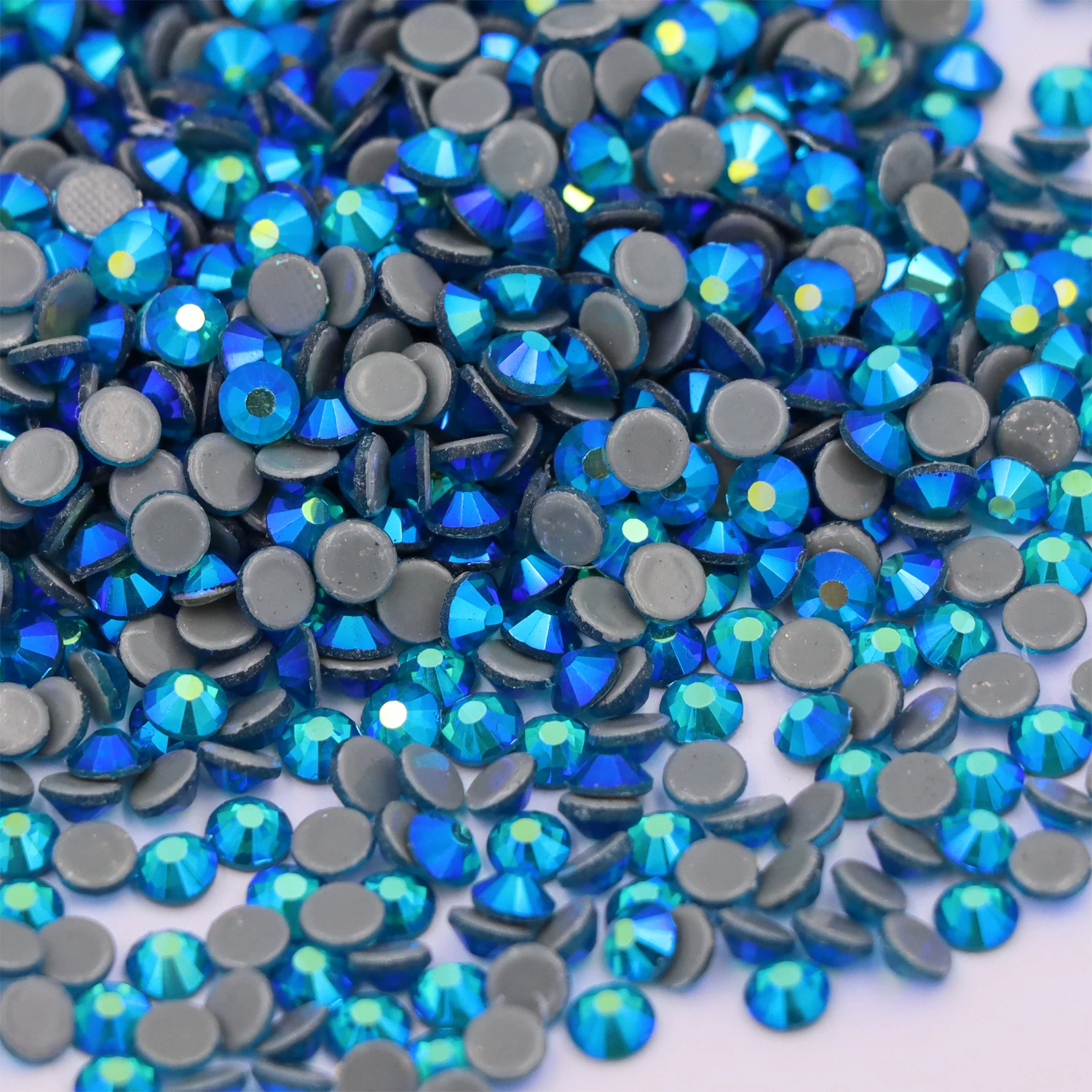 

ss6-ss30 Blue Zircon / Dark Aquamarine AB Rhinestones Flatback Glass Hotfix Strass Crystal DIY Stones For Jewelry Making