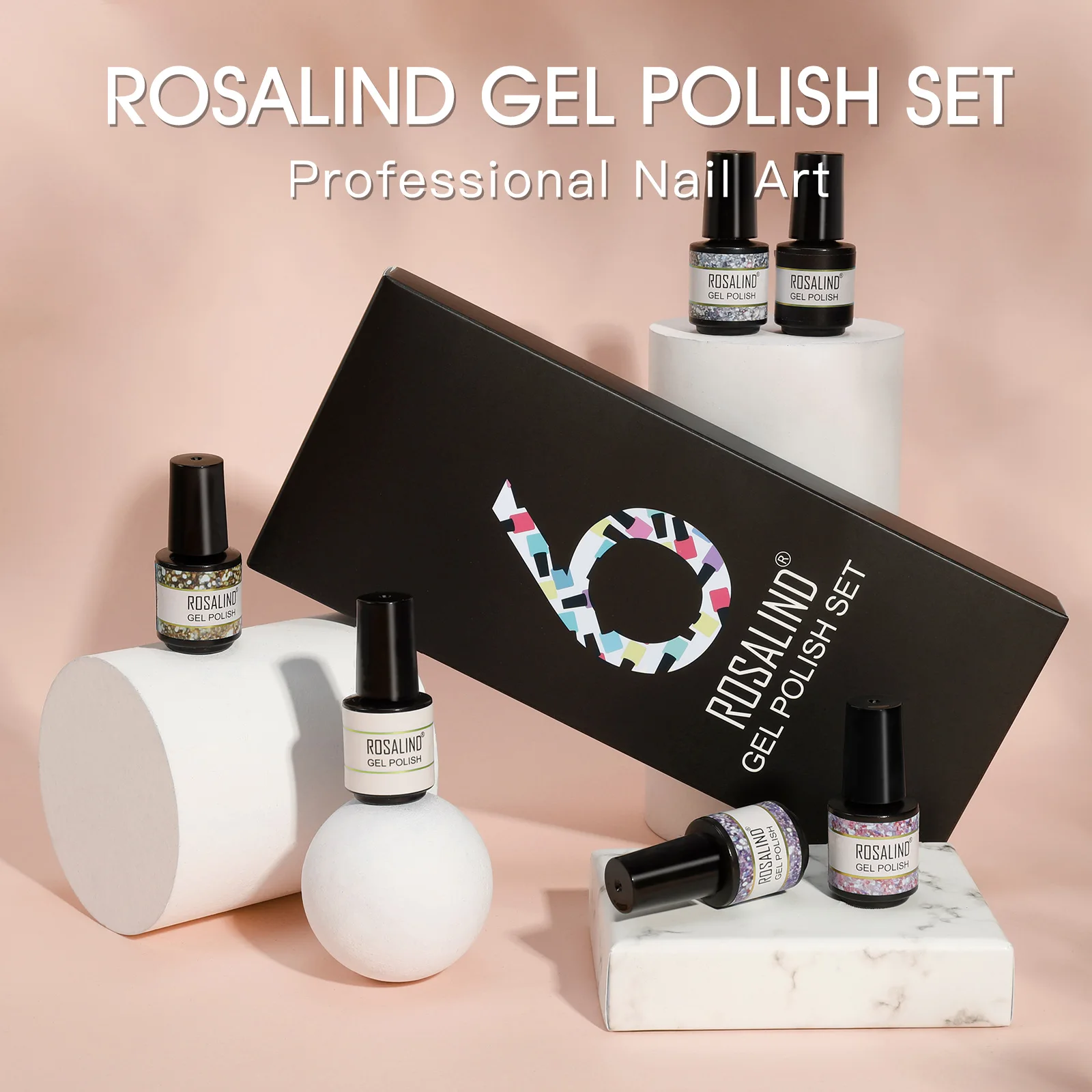 Rosalind 6 Stuks Gel Polish Kit Manicure Set Voor Nagels Art Nagellak Vernis Semi Permanente Nail Gel Polish Kit base En Top