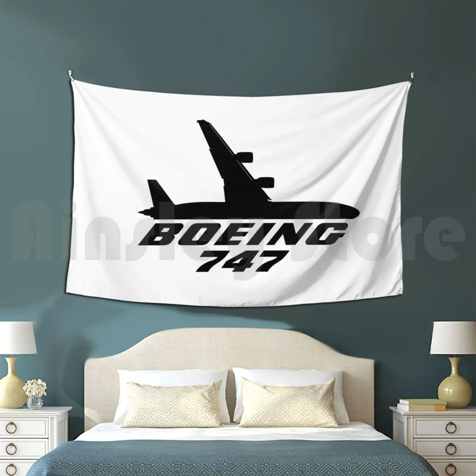 Boeing 747 Tapestry Living Room Bedroom 747 Boeing Airbus Boeing747 Plane Airplane Aviation Pilot Cabincrew Captain