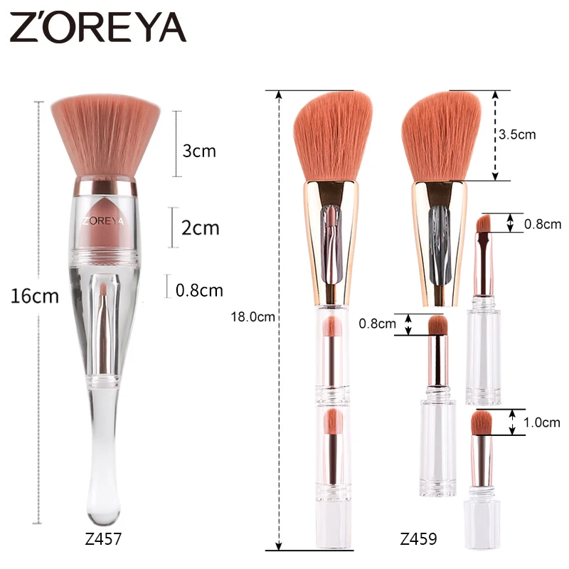 Zoreya Reise 3in1 Bilden Weichen Mehrzweck Tragbare Make-Up Pinsel Abgewinkelt Schwamm Stirn Lidschatten Pulver Pinsel Kosmetische