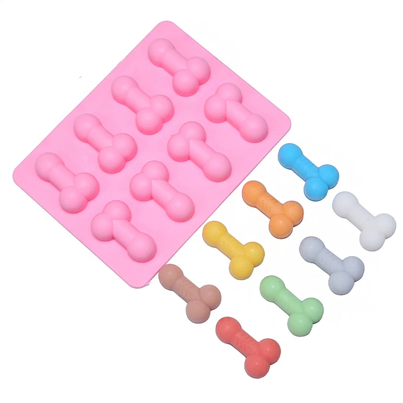 2shape Sexy Penis Silicone Mold Ice Cube Tray Dick Cake Chocolate Soap Candle Mould Mini Ice Form Birthday Cake Decoration Tools