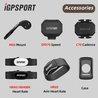 IGPSPORT-Sensor de cadencia de velocidad para bicicleta, dispositivo IPX7 con control del ritmo cardíaco, soporte frontal, ANT +, Accesorios de ordenador, Sensor C70 HR40