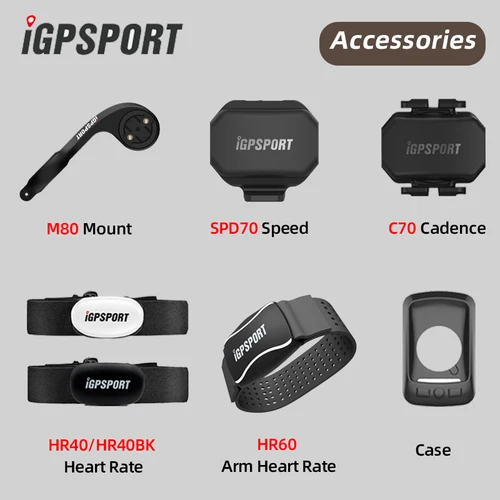 Imagen 1 del producto IGPSPORT-Sensor de cadencia de velocidad para bicicleta, dispositivo IPX7 con control del ritmo cardíaco, soporte frontal, ANT +, Accesorios de ordenador, Sensor C70 HR40