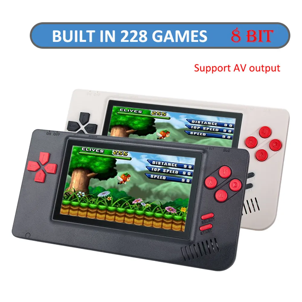 Game Console 4.3 Inch Handheld Game Console With 228 Retro Games AV Output 8 Bit Portable Classic Game Player For Kids