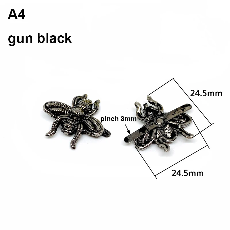 2pcs Metal Bee Shape Decorated Buckle Retro Fashion Bag Clip Buckle Hardware for Leather Craft Bag Handbag Shoe DIY Accessories