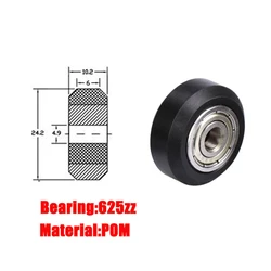 625ZZ POM Wheel With Bearings Ldler Pulley Gear Passive Round Wheel Perlin Wheel For Ender 3 CR10 CR-10S 3D Printer