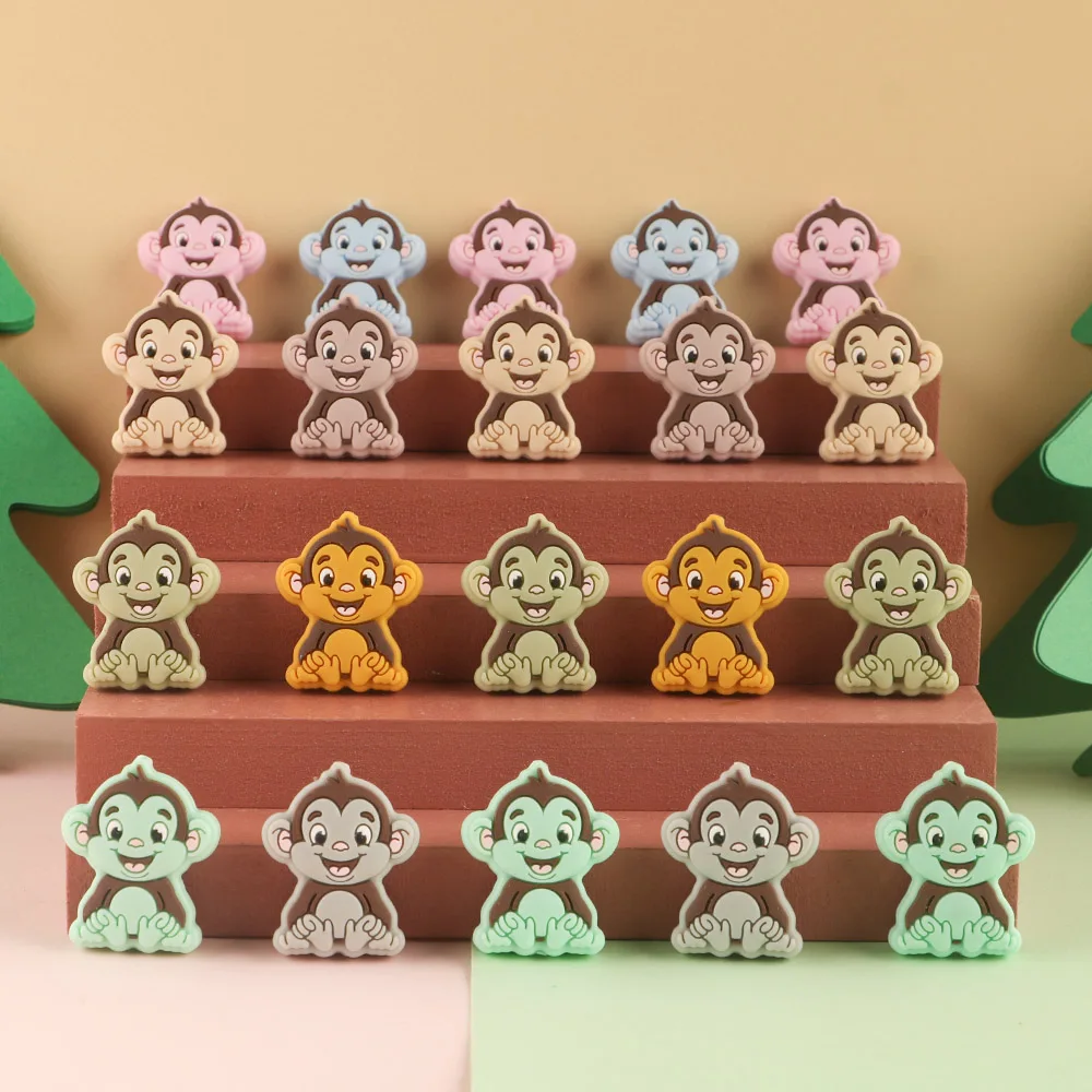Sunrony 10Pcs Animal Monkey Shape Silicone Beads For Jewelry Making DIY Beads  Accessorie