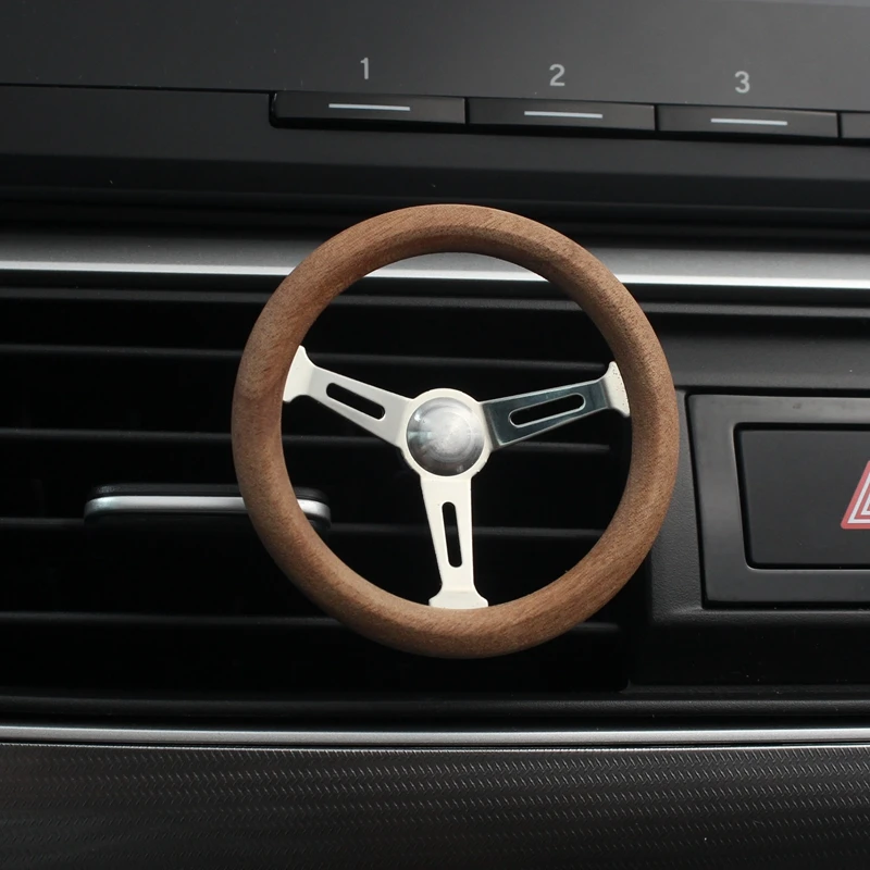RETRO Car Air Freshener Perfume Diffuser Vintage Wood Steering Wheel Scent Good Smell Fragrance Decoration Interior Accessories