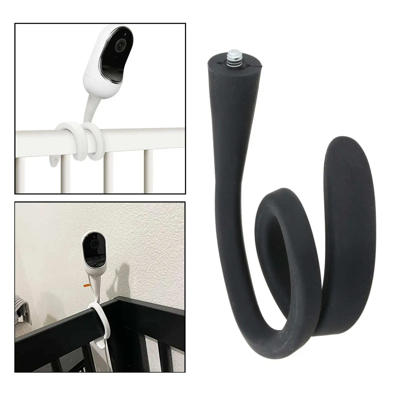 유연한 트위스트 마운트 1/4 나사 포트 조절식 모니터 카메라 홀더, 쉬운 설치