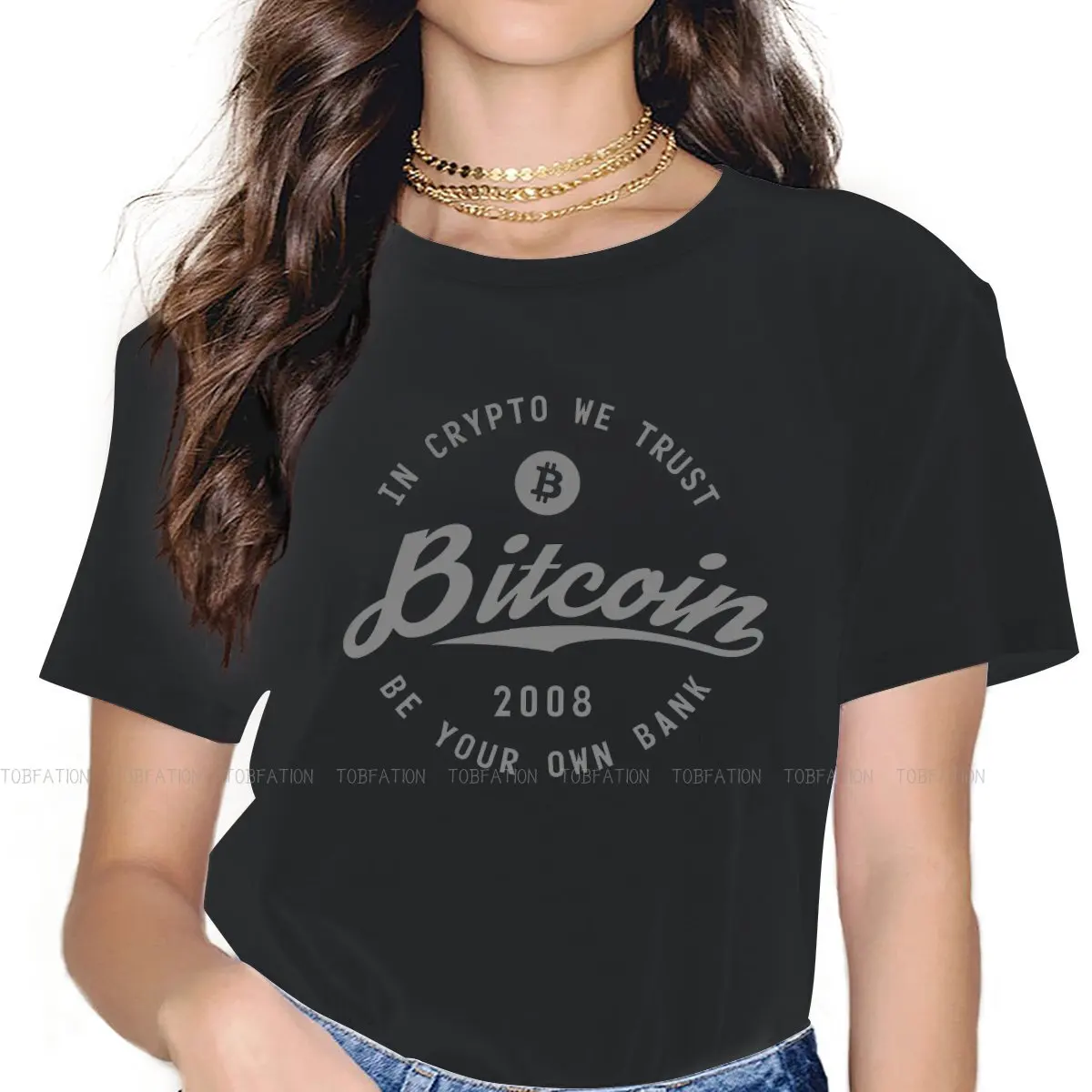 Cool Bitcoin Women Clothing Cryptocurrency Graphic Print Female Tshirts Vintage Gothic Loose Tops Tee Kawaii Girls Streetwear