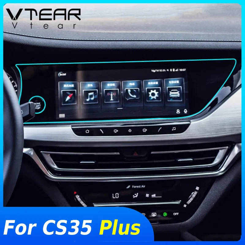 Vtear For Changan CS35 Plus GPS Navigation film sticker Car interior decoration dashboard trim air conditioning panel parts 2020