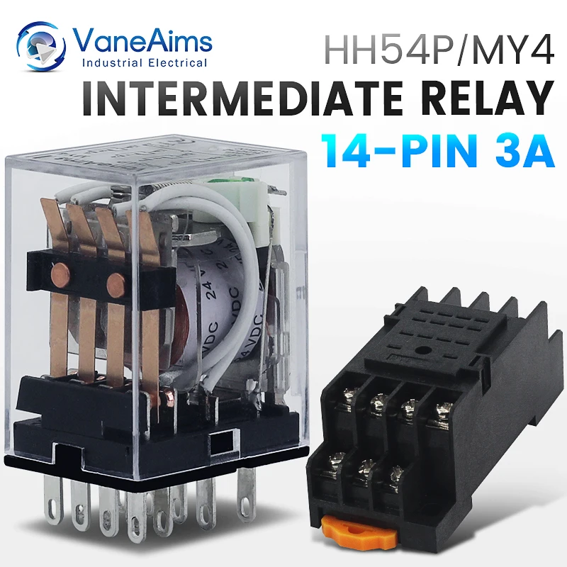 Przekaźnik MY4P HH54P MY4NJ Cewka Ogólny DPDT Mikro Mini Przekaźnik Elektromagnetyczny Przełącznik z Podstawą Gniazda LED AC 110V 220V DC 12V 24V