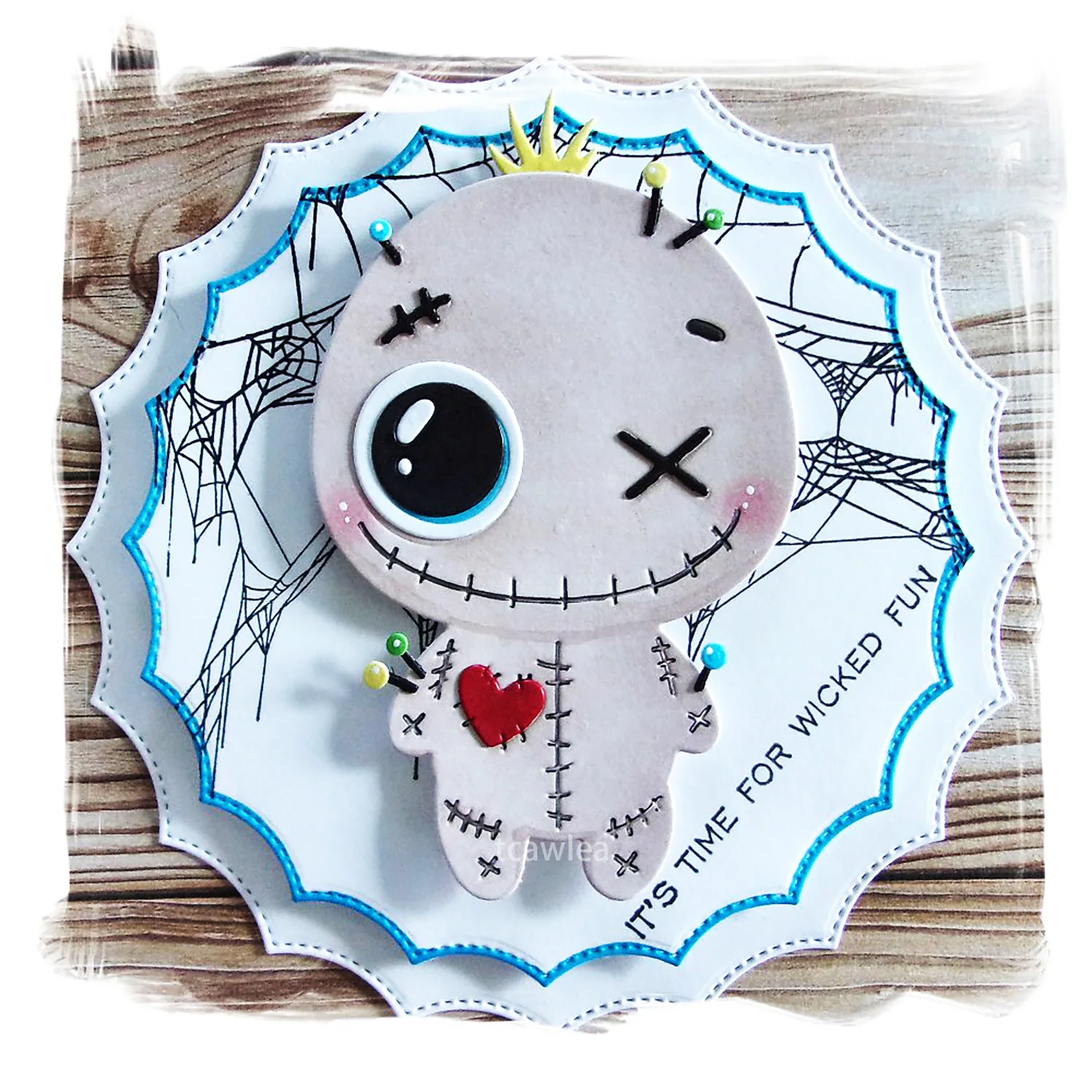 Cartoon Halloween uśmiechnięta lalka Voodoo magiczny kot wykrojniki dynia Bat szablon metalowy dla DIY Scrapbooking ręcznie robione kartki wystrój