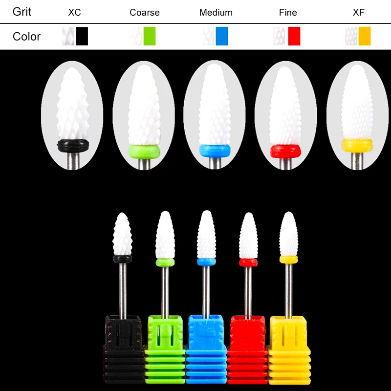 Taglierina da 3/32 'per Manicure punte da trapano per unghie in ceramica accessori per macchine per Manicure lime per unghie elettriche rotanti strumento per Nail Art per Manicure