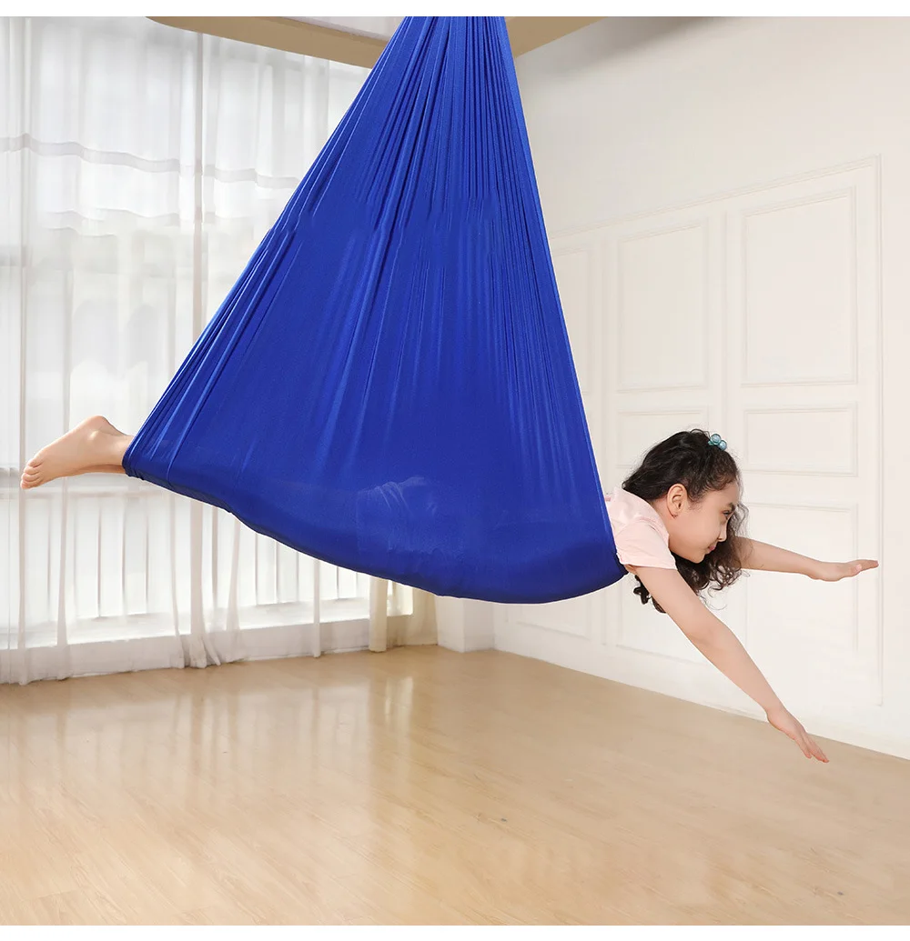 Multifunctional Elastic Kids Aerial Hammock With Locks Children Hanging Cuddle Wrap Swing Seat Aerial Yoga Hammock Flying Swing