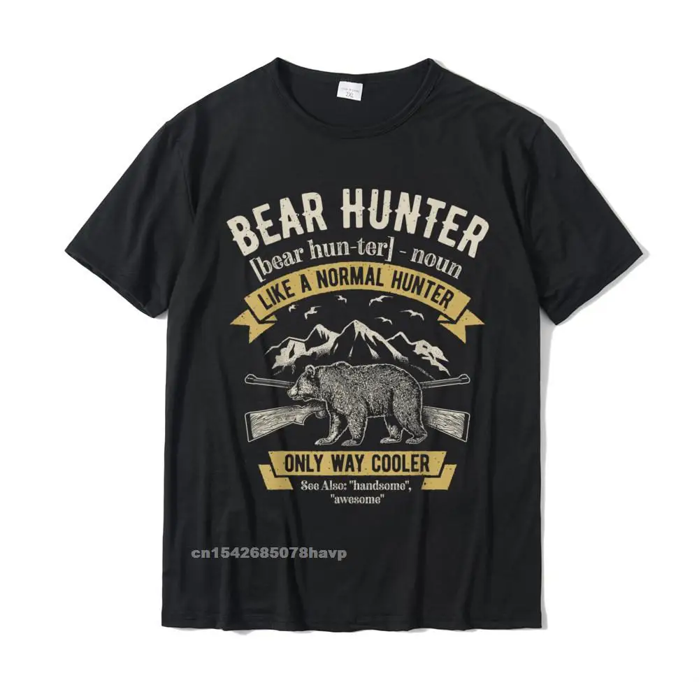 Bear Hunter T Shirt Vintage Hunting Funny Hunters Definition T-Shirt Retro Youth Tshirts Cotton Tops Shirt Casual