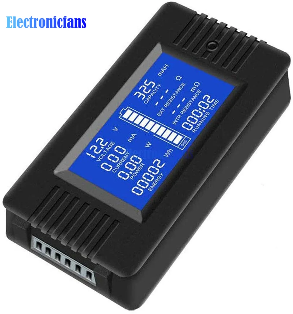 PZEM-015 50A Digital Battery Tester Ammeter Voltmeter Energy Meter Power Capacity Impedance Residual Electricity Tester Shunt