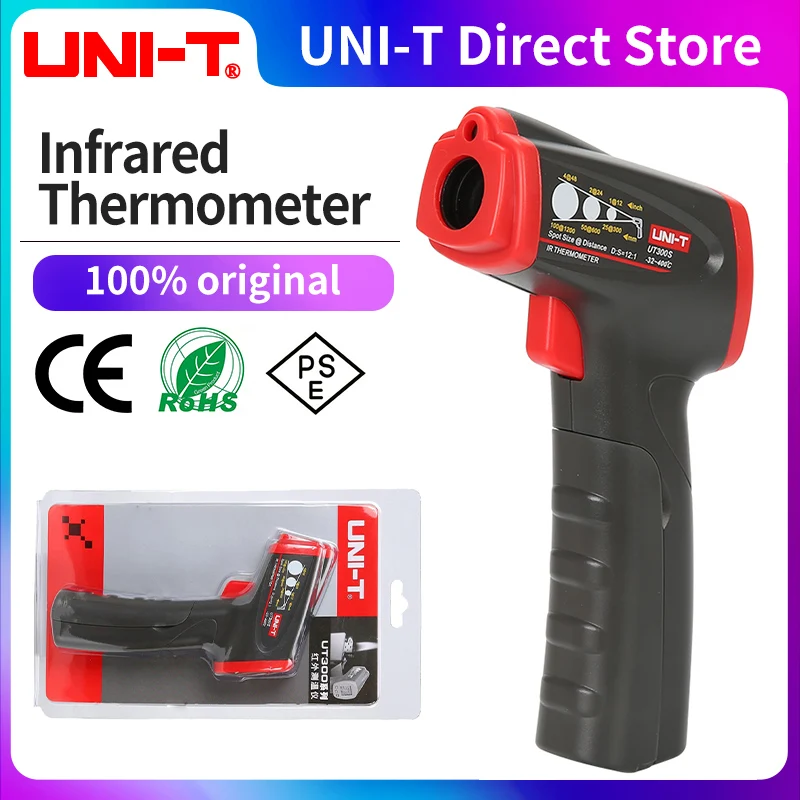 UNI-T Digital Non Contact Infrared Thermometer UT300S Temperature Instruments Handheld Laser Temperature Meter