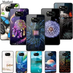 For Xiaomi Poco X3 NFC X3 Pro Tempered Glass Case Hard Phone Case Coque For Poco X3 X 3 Case Cute Protective Luxury Fundas Capa