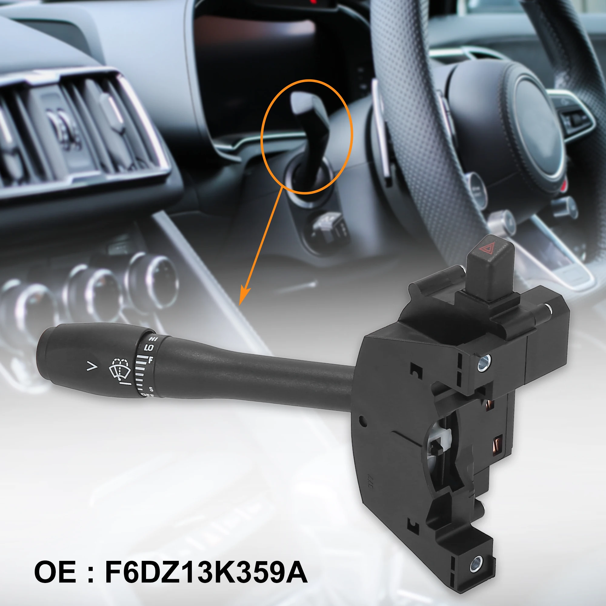 Car Windscreen Windshield Wiper Switch Hazard Warning Lamp Multifunction Combination Lever Switch for Ford F6DZ13K359A