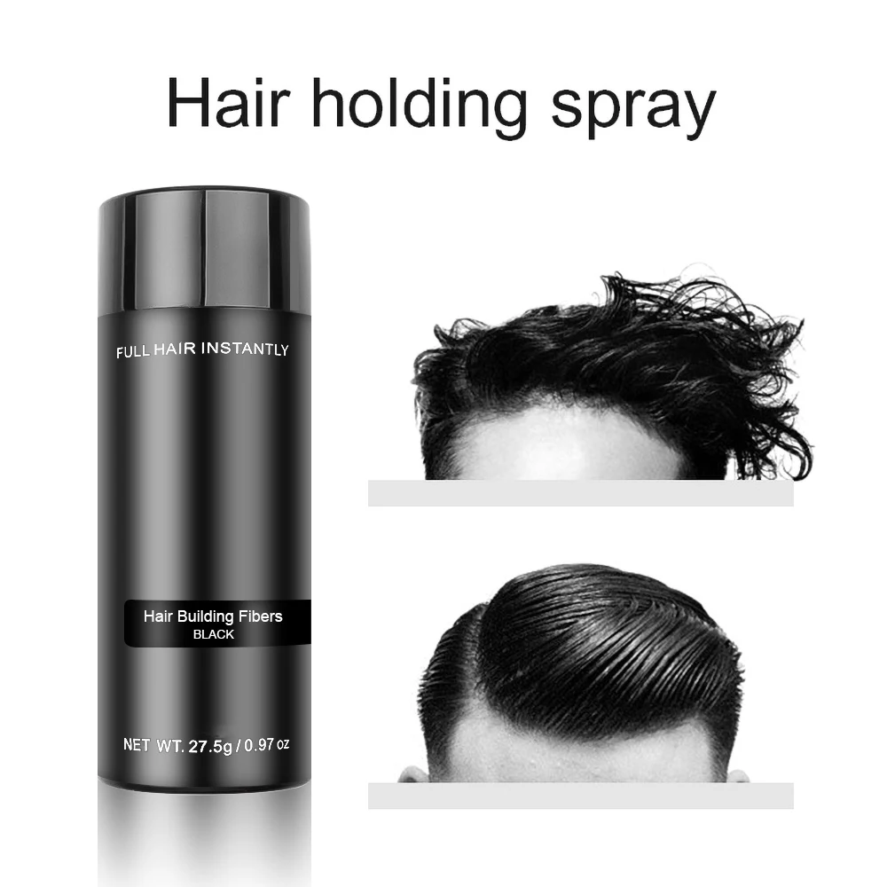 Authentic Keratin Hair Fibers Spray 27.5g Colorful Powder Hair Loss Building Hairline Optimizer Dense Hair Growth Black Brown