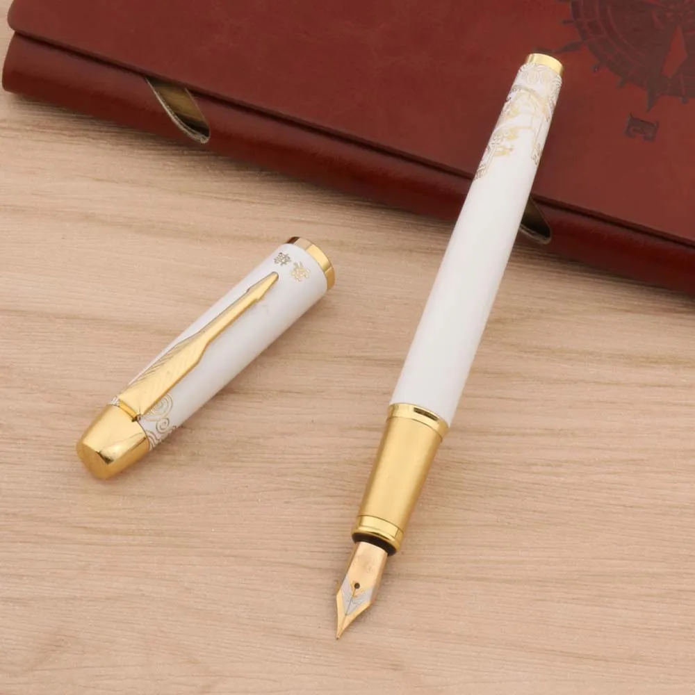 

Hot High Quality Black Red White Chinese Ceramic The Great Wall Fountain Pen Gold Nib Medium