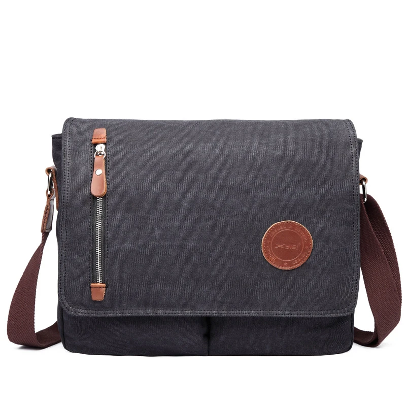 Men Canvas Casual Shoulder Crossbody Outdoor Travel Bag Waterproof Male Business Messenger Solid Color Good Qualtiy Bag Hot Sell