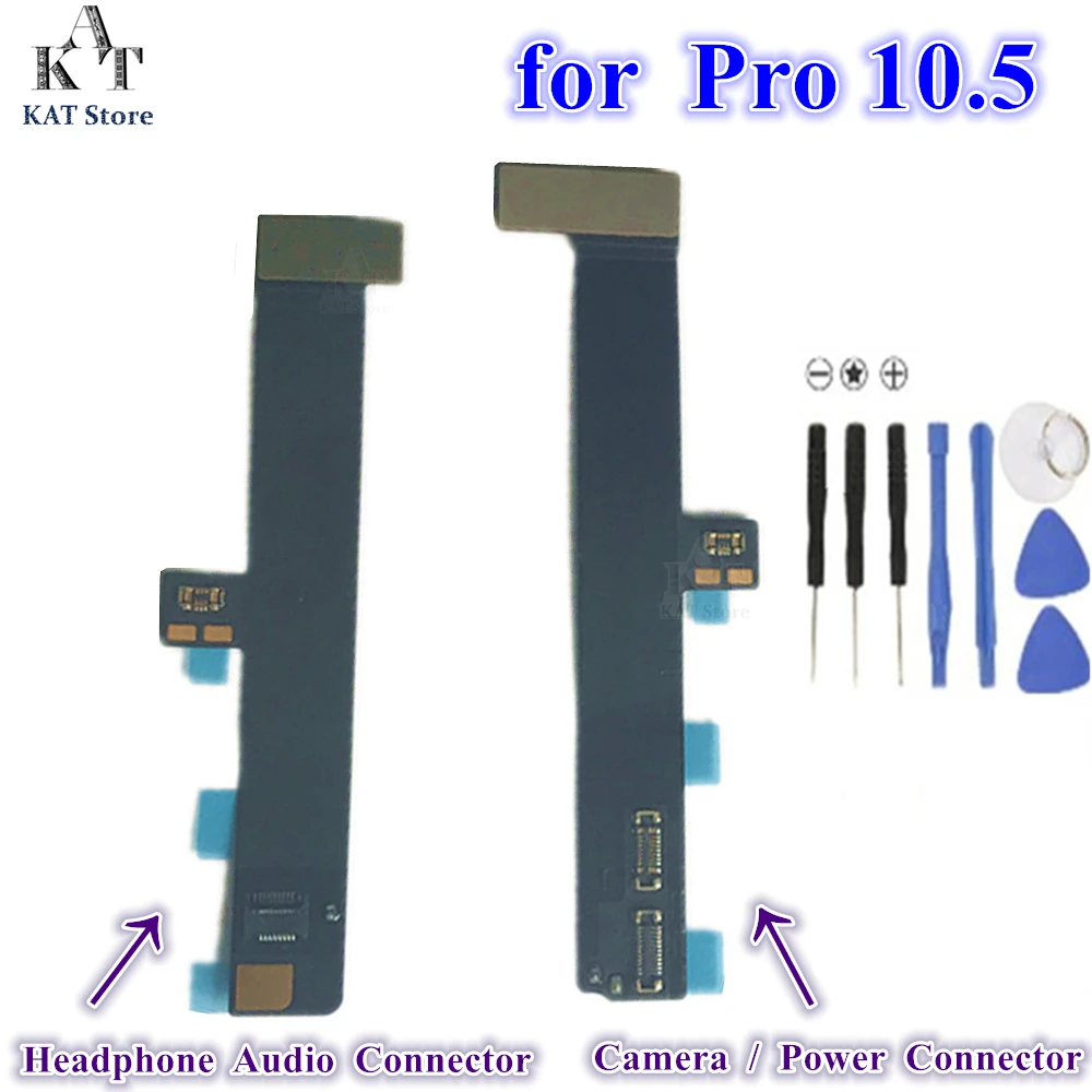 1Pcs Motherboard Camera Power Button For iPad Pro 10.5 A1701 A1709 Headphone Audio Jack Connector Adaptor Flex Cable Replacement