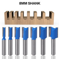 1PC 8mm Shank Straight Woodworking Router Bit Set Wood Cutter 6-20mm Cutting Diameter Carpenter Milling Cutter Woodworking Tool