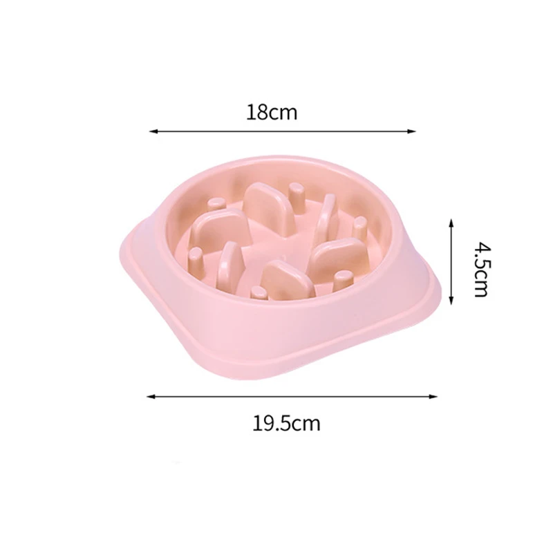 New Pet Dog Bowl Slow Feeder Plastic Anti Choking Puppy Cat Eating Dish Bowl Anti-Gulping Food Plate