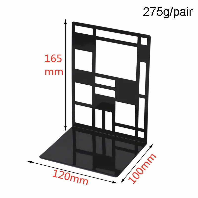 Grid Square Grid Metal Bookends Bookshelf Book Clip Book Support A Pair Of Price Bookend Stationery Bookmarks Simple Generous