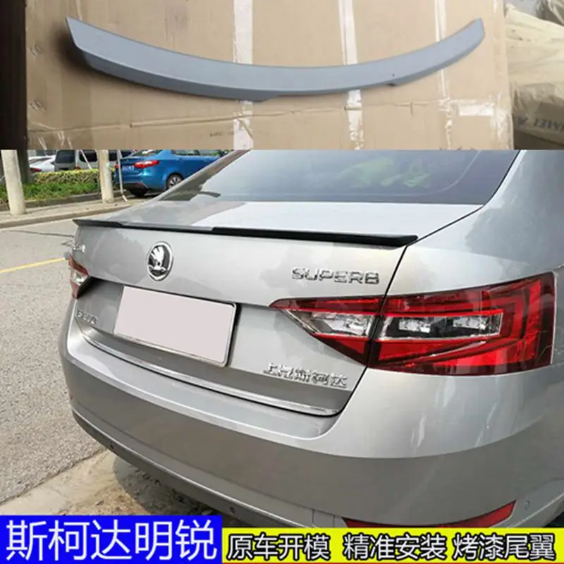 For Octavia Spoiler ABS Material Car Rear Wing Primer Color Rear Spoiler For Volkswagen Skoda Octavia Spoiler 2015-2017