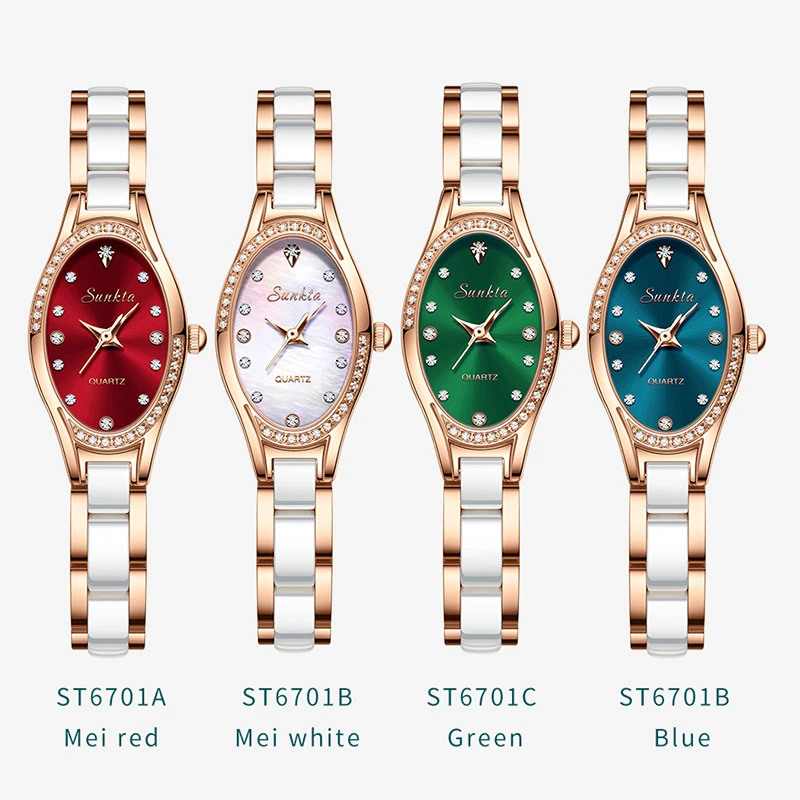 LIGE Sunkta Ladies Watches Fashion Elegant Quartz Watch Women Dress Wristwatch with Rhinestone Dial Rose Gold Steel Band Clock