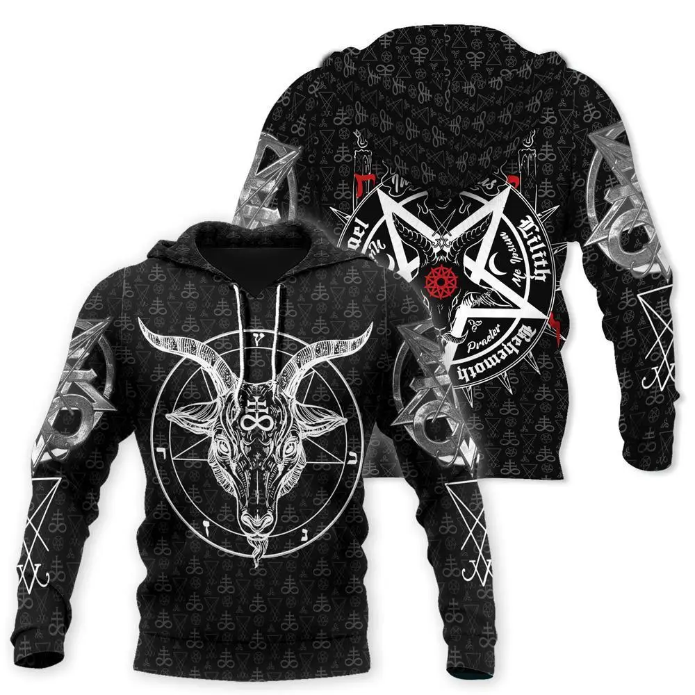 Dark Satanic 3D All Over Printed Fashion Hoodies Men Hooded Sweatshirt Unisex Zip Pullover Casual Jacket Tracksuit DW0299