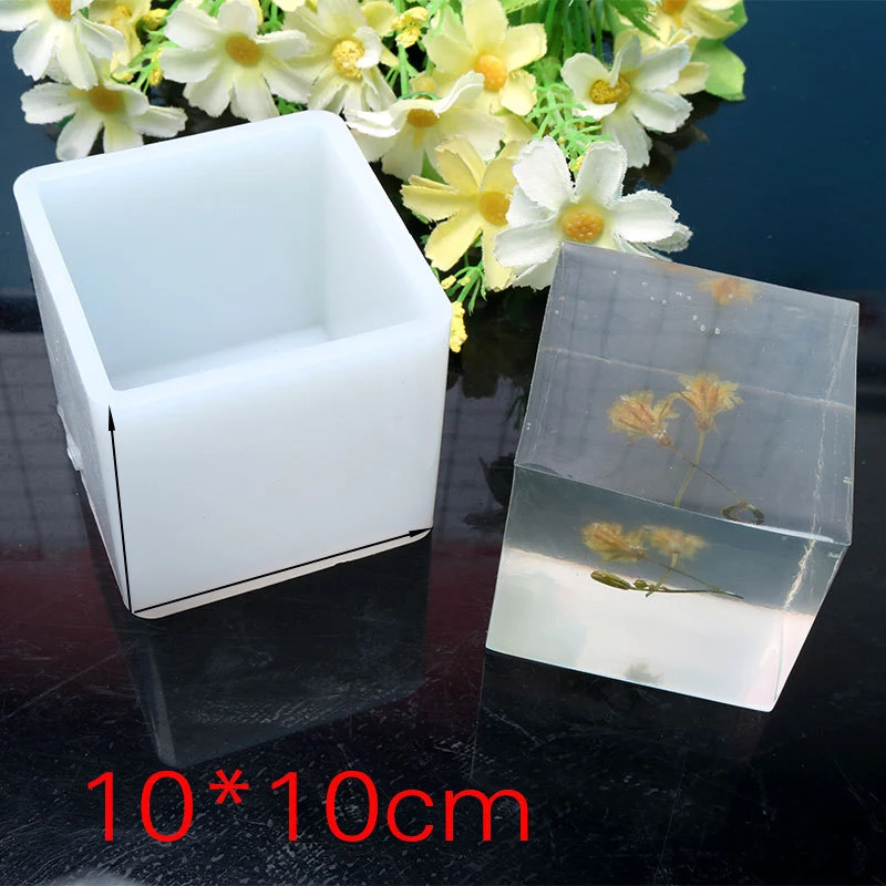 10*10cm Square Dry Flower DIY Epoxy Resin Filler Silicone Molds Handmake Jewelry Crystal UV Decoration Tools Resin Casting Craft