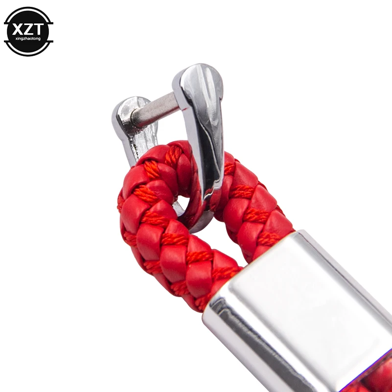 Leather Hand Woven Keychain Metal key rings Chains Best Gifts Car Key Holder For Car Interior Accessories Keyring