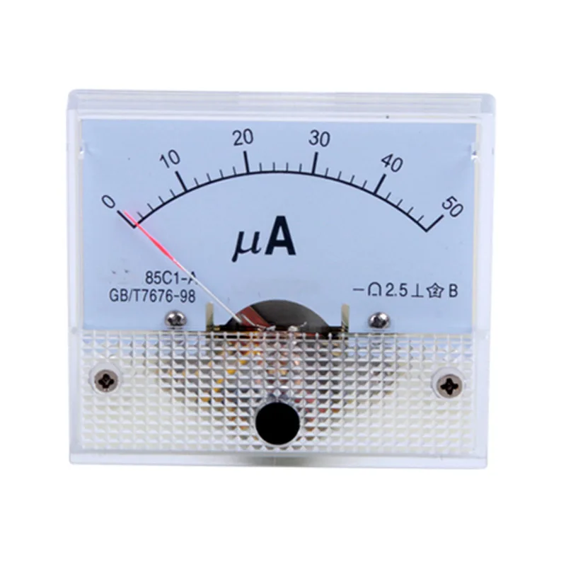 

85C1-uA DC Pointer Ammeter Analog Ammete Microammeter Mechanical Current Meter Panel AMP Meter 50uA 100uA 200uA 300uA 500uA