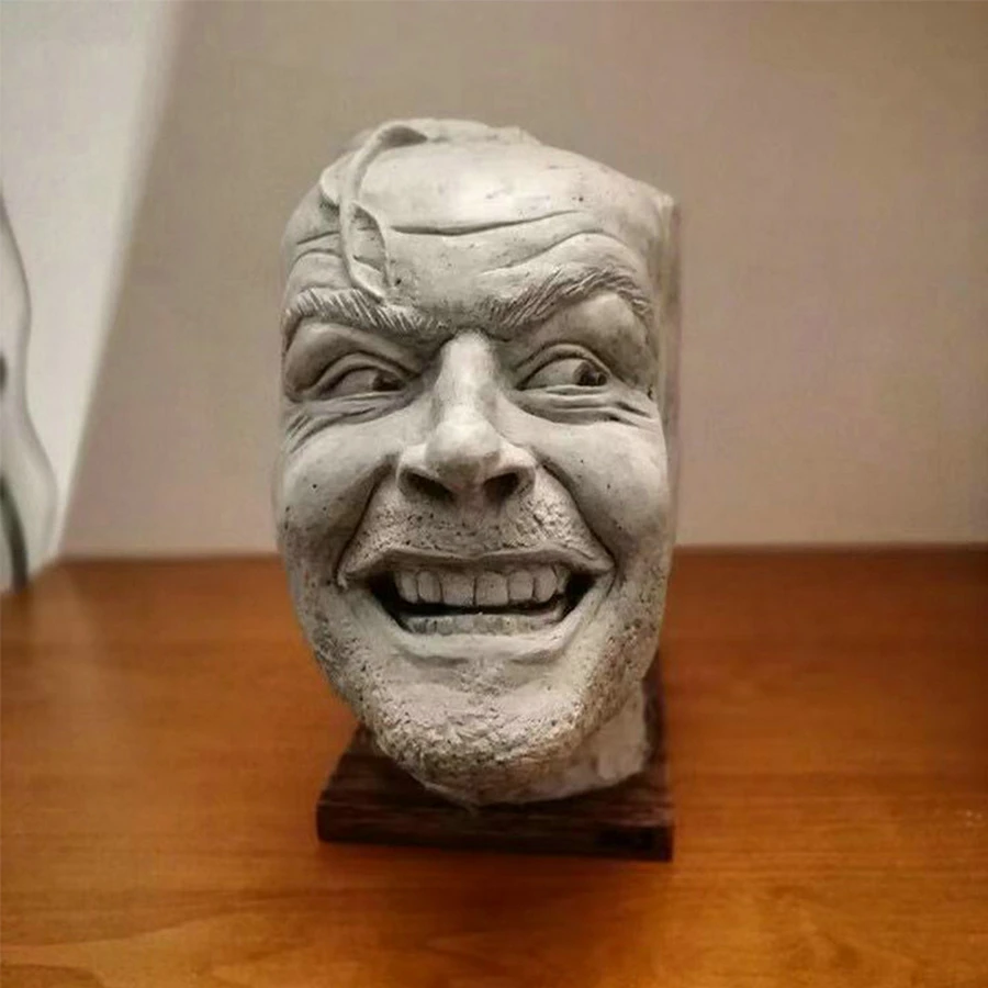 

Sculpture Of The Shining Bookend Library Here’s Johnny Sculpture Resin Desktop Ornament Book Shelf Funny Ornament