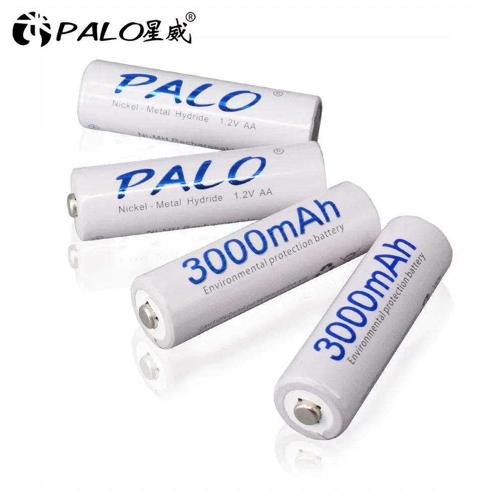 PALO 4-20 sztuk 1.2V 3000mAh NI-MH NIMH akumulator AA AA baterie z LCD inteligentna ładowarka do akumulatora do baterii 1.2V AA AAA