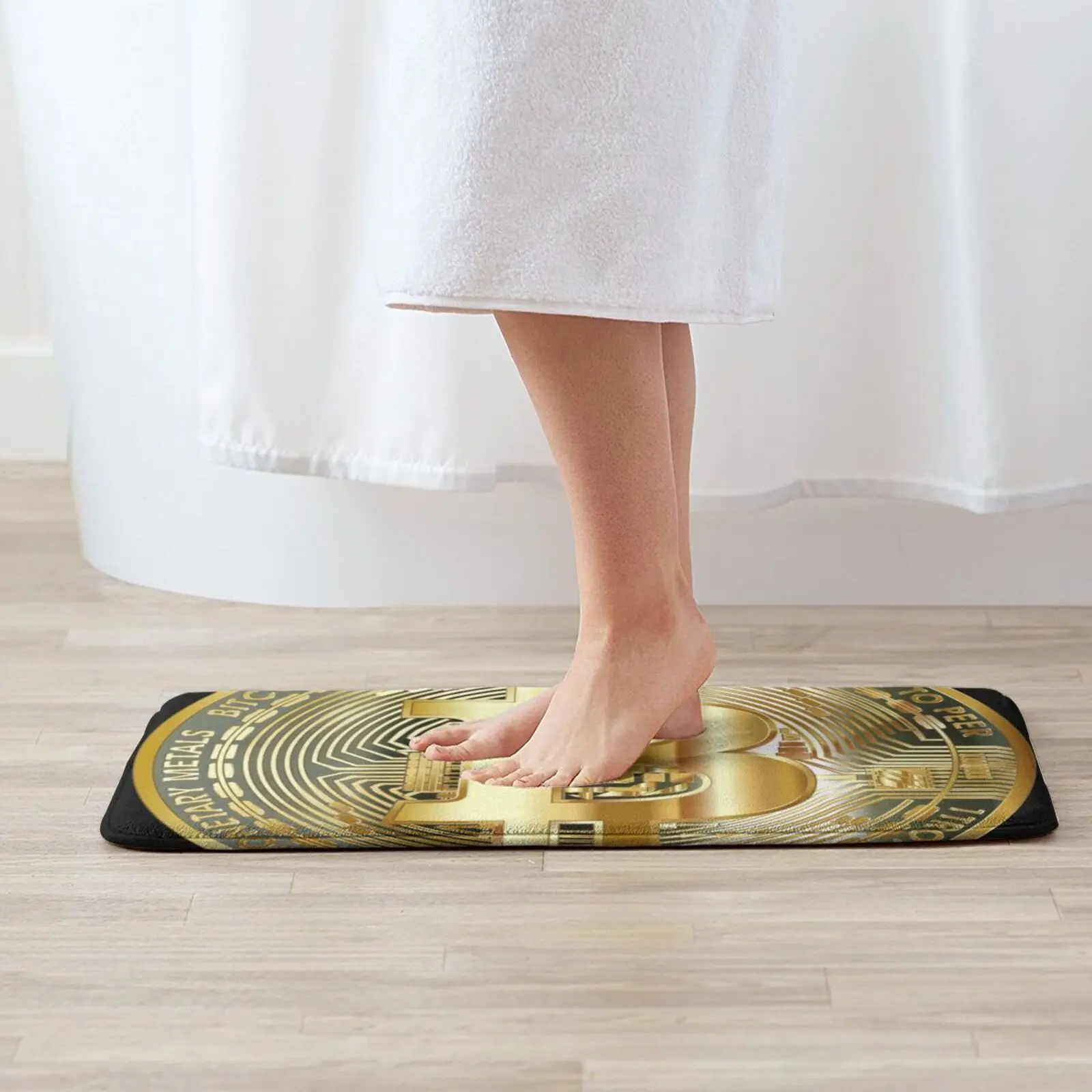 Bitcoin Gold Entrance Door Mat Bath Mat Rug Eva Queen Jazz Family Jlc Family Billionaire Laurent Jlc Marwa Loud Sisika Princess