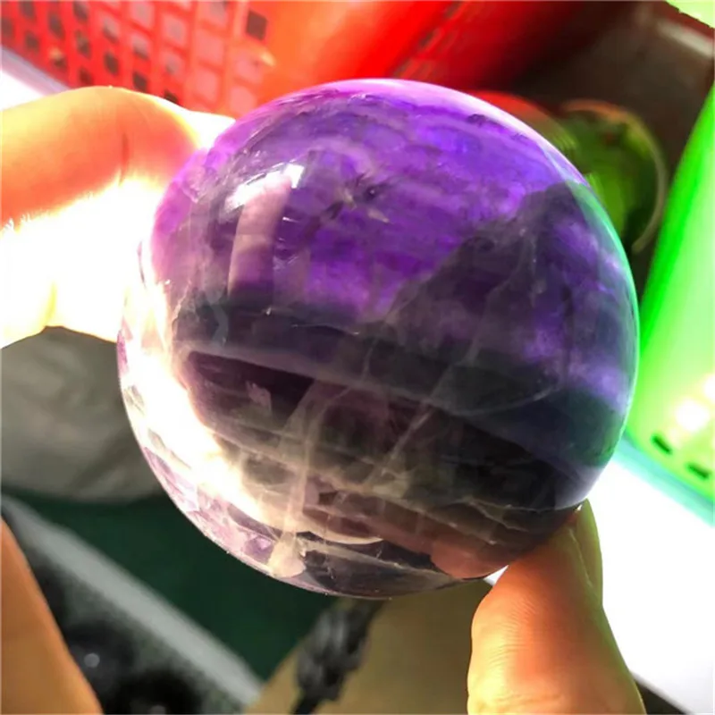 Rainbow Fluorite Ball Carved Crystals Healing Sphere For Decoration