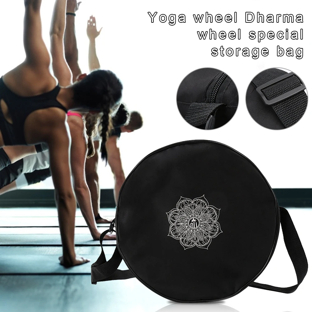 Yoga Wheel Dharma Wheel Special Storage Bag Shoulder Fitness Bag Durable Large Capacity With Self-adjusting Strap Double Zipper