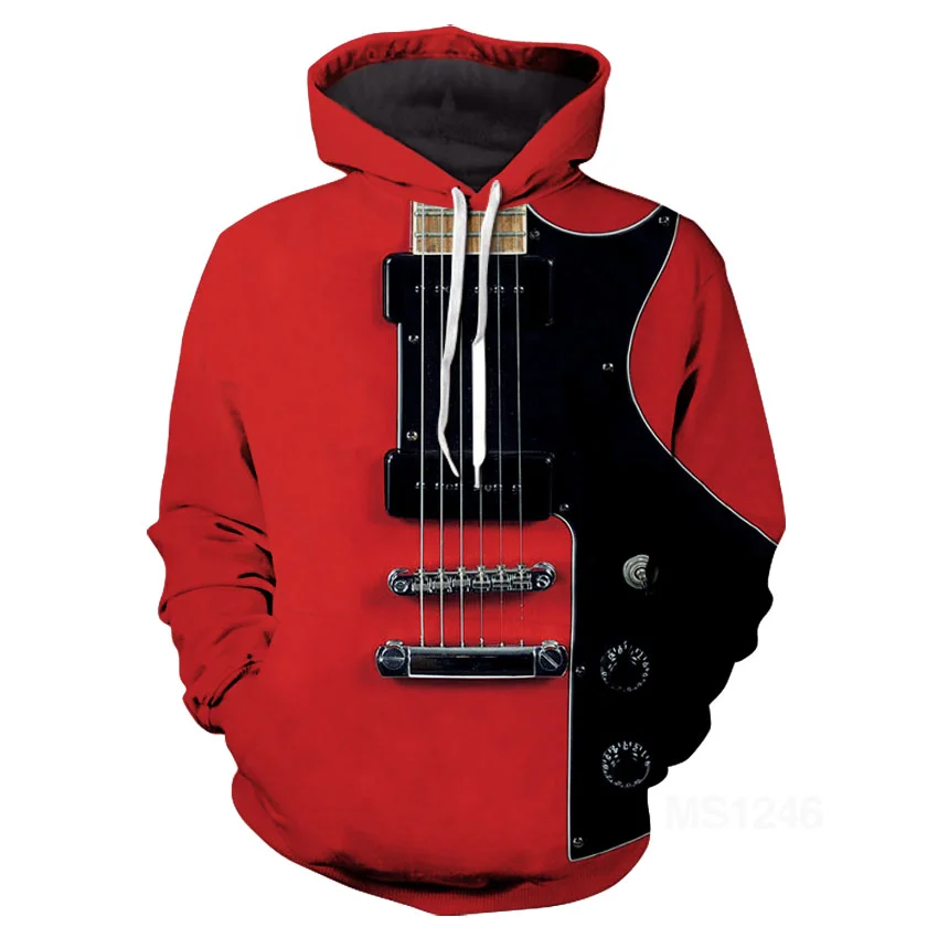 

Newest red Guitar 3D Print Men Women Hoodies Harajuku Fashion Sweatshirt Unisex Fsahion autumn and winter Tops Drop Shipping