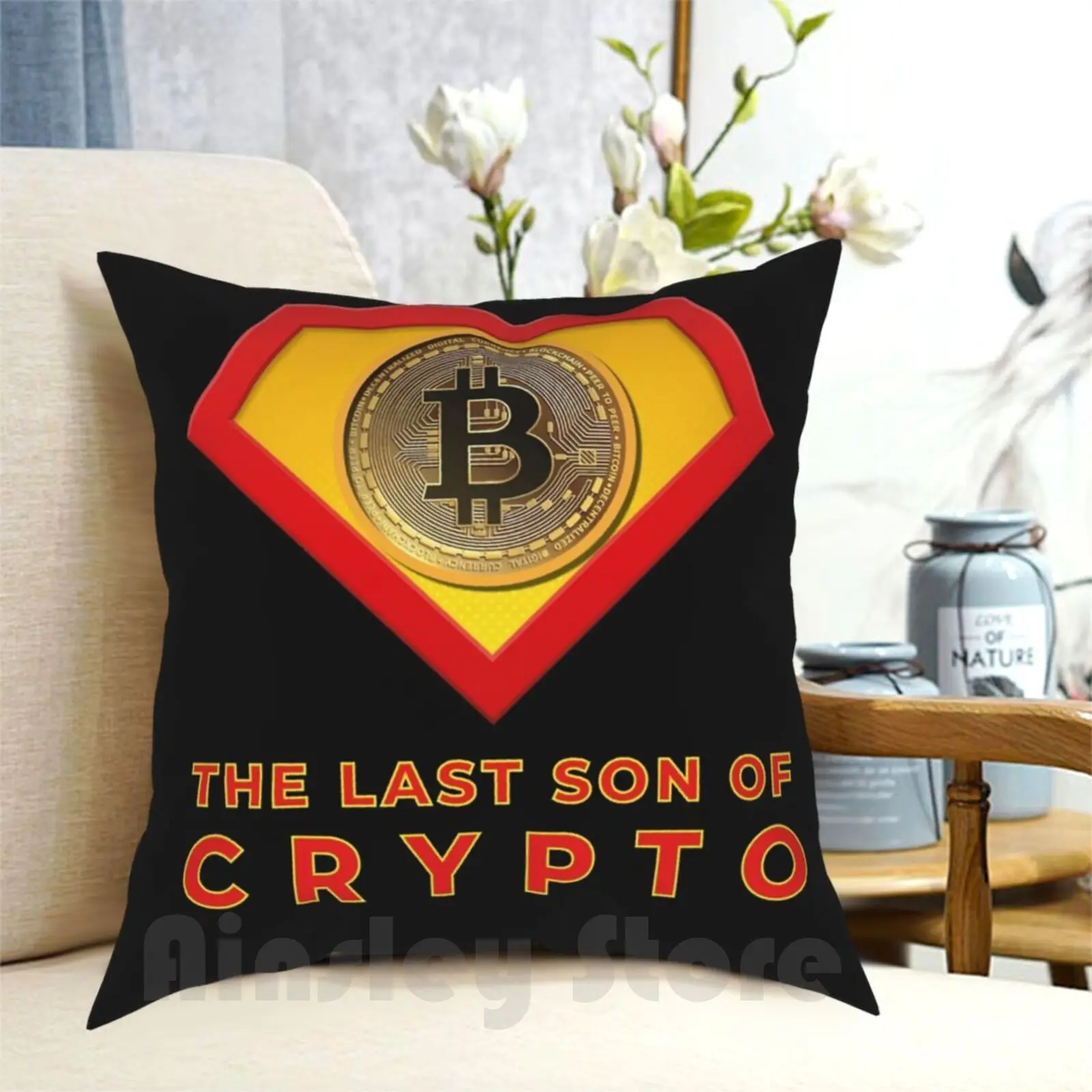 The Last Son Of Crypto Pillow Case Printed Home Soft DIY Pillow cover Bitcoin Crypto Crypto Currency Superhero Hodl Ethereum