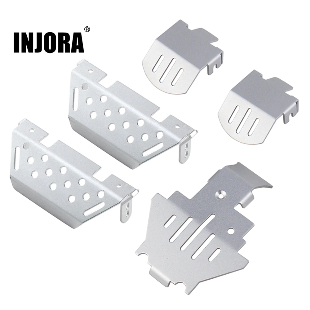 INJORA Aluminum Alloy Chassis Armor Axle Protector Skid Plate for 1/10 RC Crawler TRX4 Upgrade