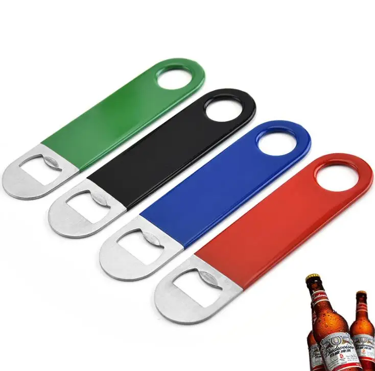 

4 colors stainless steel simple plastic flat PVC bottle opener red wine beer beverage bottle opener kitchen gadget SN2987