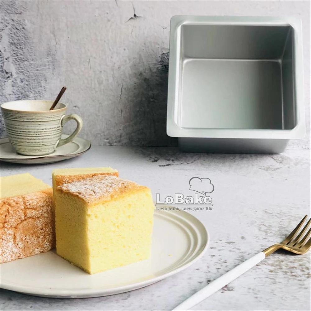 4 5 6 7 8 inches inside width square cube shape smooth anodizing aluminium ancient taste cake mold toast maker DIY oven bakeware - view 6