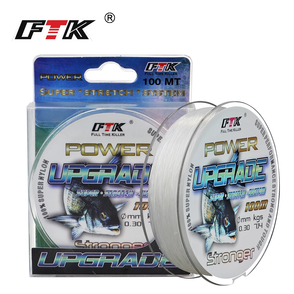 

FTK Super Nylon Line Super Fishing Line 100M Performance Strong and Tough 4.136LB-34.32LB Bass Carp Fishing Accessories