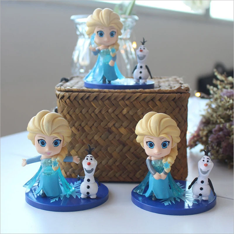 Disney 3Sets Girl Friend Princess Anna Elsa Model Figure action figure Hot Toys Model Dolls Christmas New Year Gift for Children