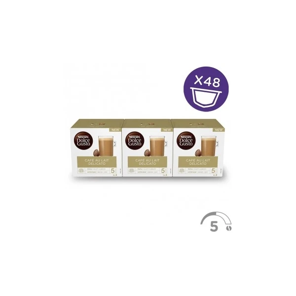 Dolce Gusto Capsulas Cafe con Leche Delicato  3x16  48 capsulas